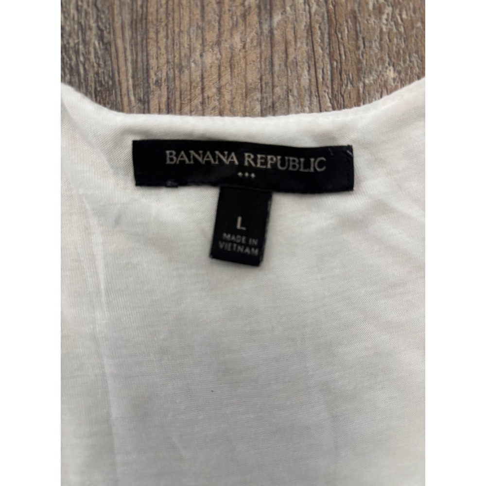 Banana Republic White Modal Double Layer Tiered Tank Top Womens Large RN54023 - Picture 2 of 6